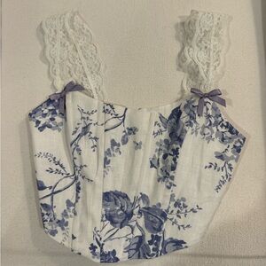 Reformation Brigitta Corset Top with Lace Straps